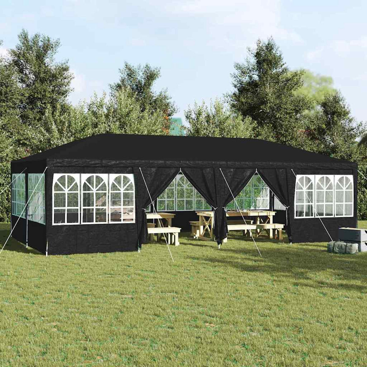 PARTY-ZELT Anthrazit 800/400/266 Cm Polyethylen - Anthrazit, Kunststoff (400/266/800cm) - vidaXL