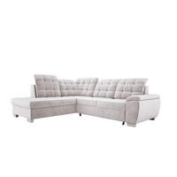 ECKSOFA LOTTA SALVADOR Bettkasten verstellbare Kopfstützen hochwertige Verarbeitung lose Rückenkissen freistehend LINKS 212x258x106 cm Silver - Silberfarben, Holz/Textil (212/258cm) - DomoHome