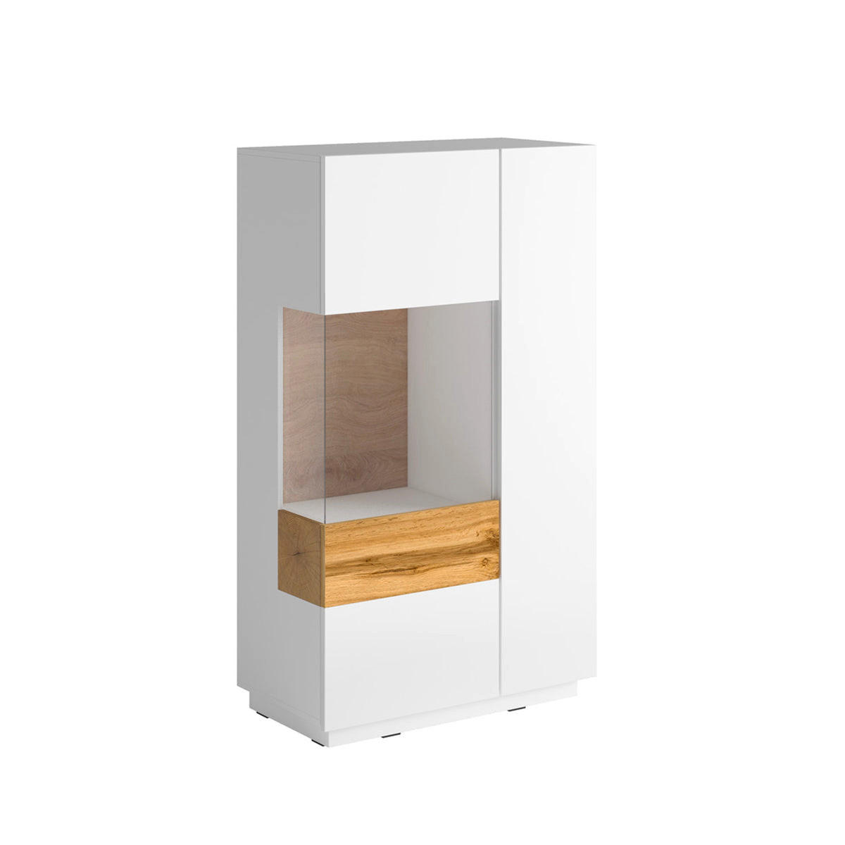 GESCHIRRSCHRANK Andrea Weiß und Holz - Weiß, Holzwerkstoff (80/139/40cm) - Petits-meubles