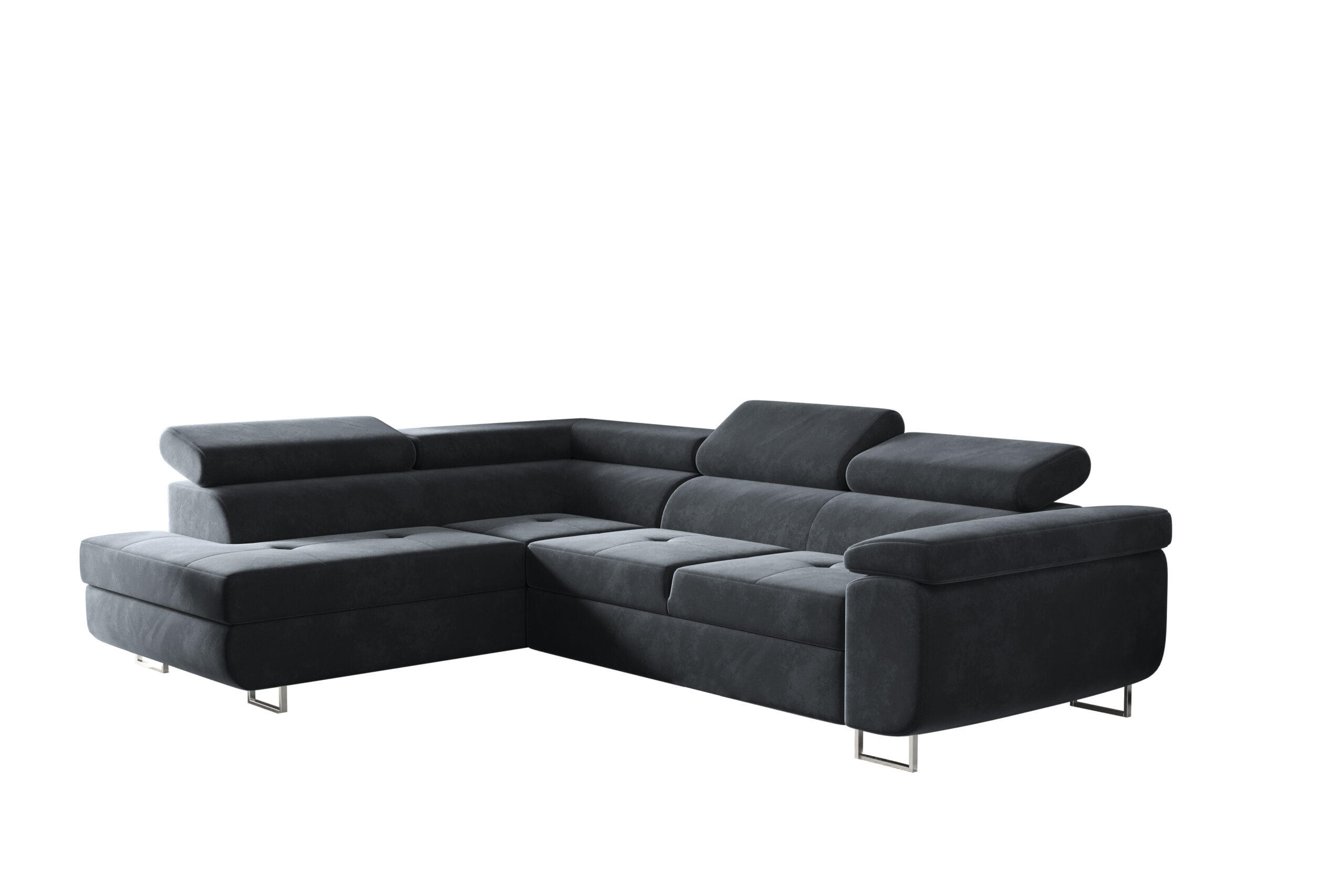 ECKSOFA mit Schlaffunktion und Bettkasten ATOM Anthrazit Links - Anthrazit, Holz/Textil (202/275cm) - Kaiser Möbel