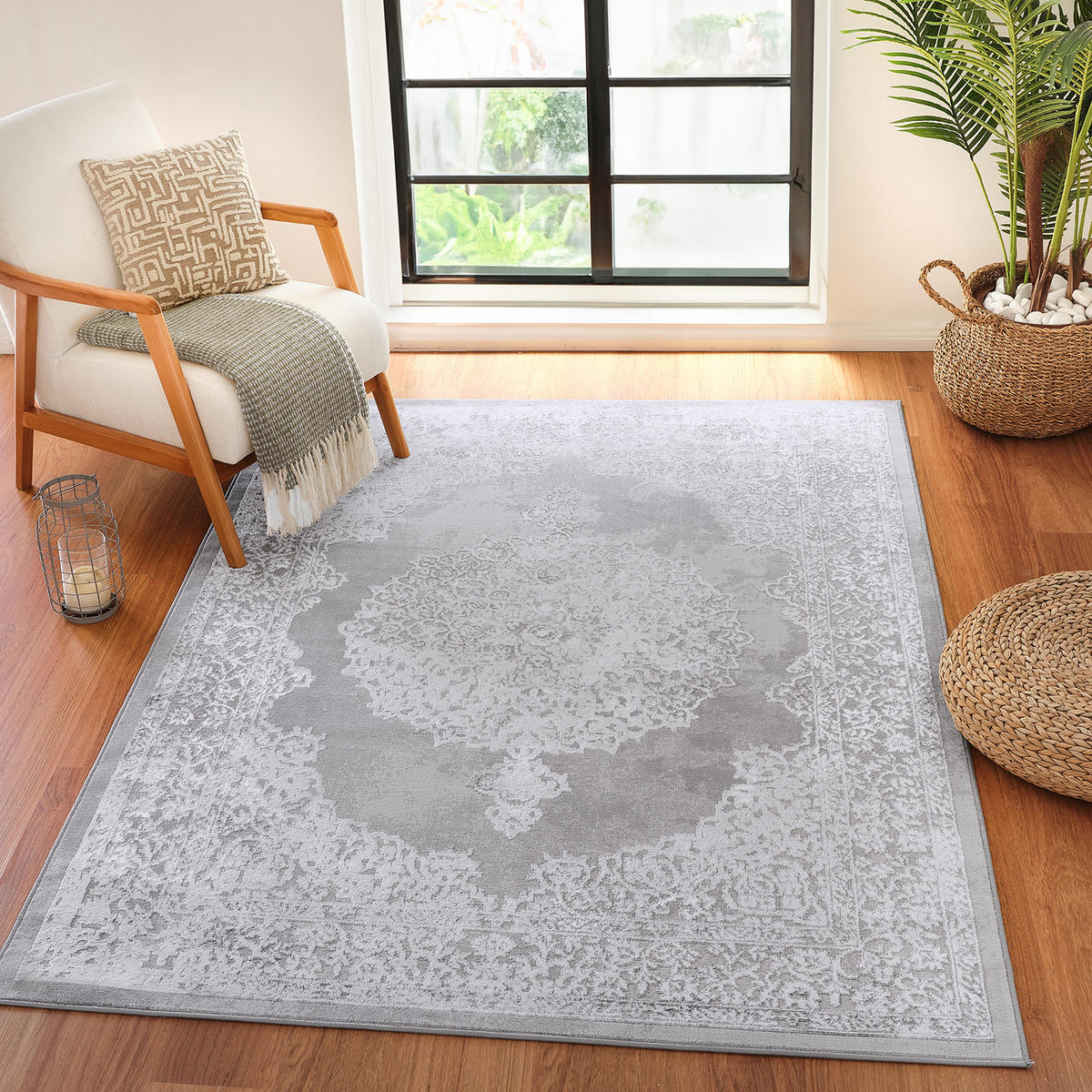 VINTAGE-TEPPICH 120x170 cm Weiß - Beige, Naturmaterialien/Textil (120/170cm) - LIVABLISS