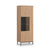 VITRINE Queba 2T Hellbraun 70/190/41 cm – Vitrinenschrank Holzoptik - Hellbraun/Schwarz, Holzwerkstoff (70/190/41cm) - AX Living