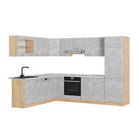 ECKKÜCHE R-Line, Beton/Goldkraft Eiche, 287 x 227 cm, AP Marmor - Honigeiche/Grau, Holzwerkstoff (287/206.8/60cm) - Vicco