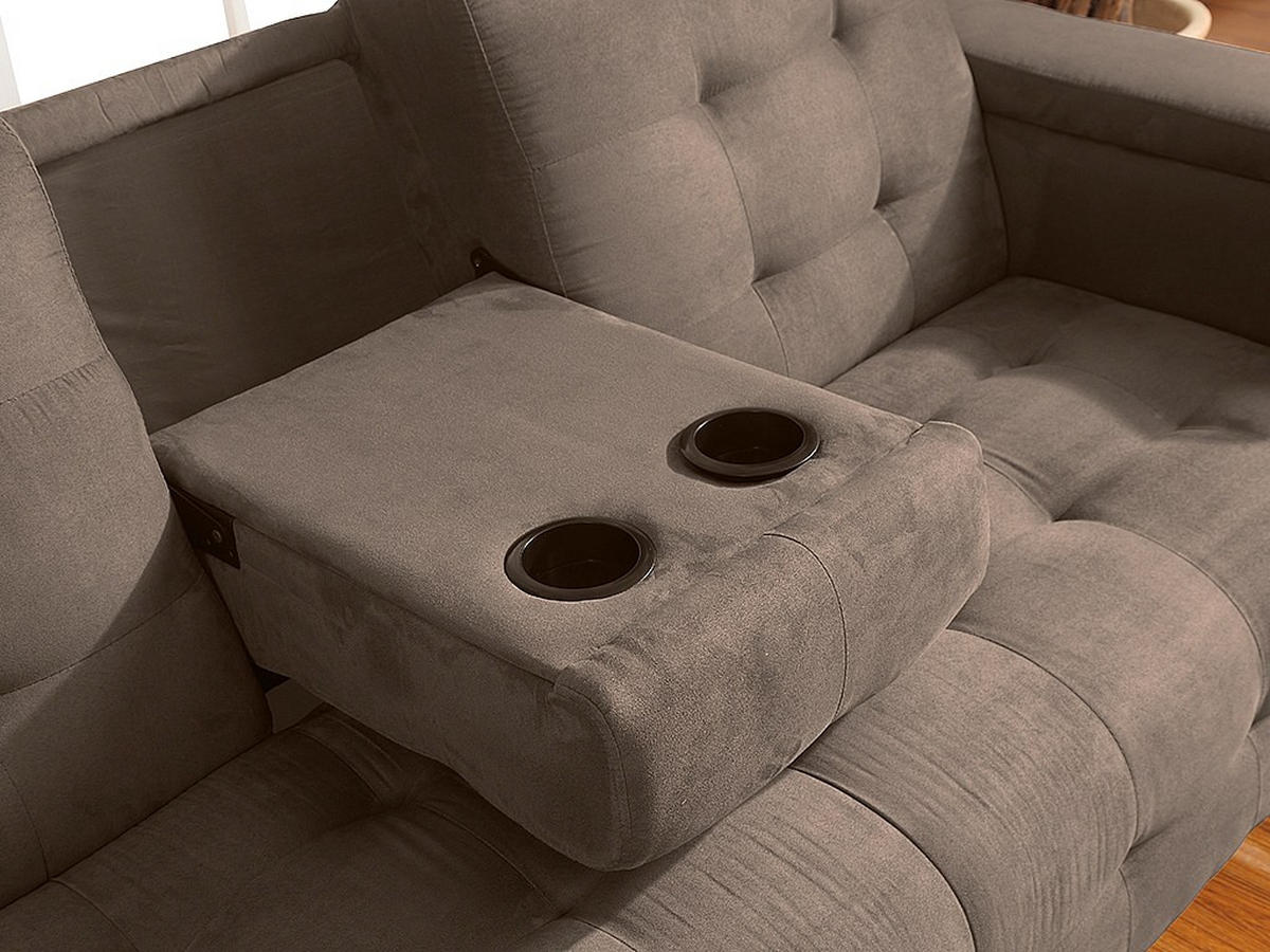 SCHLAFSOFA - 3 Personen - Stoff, Stoff - Braun - - Braun, Textil (218/88/94cm) - Vente-Unique