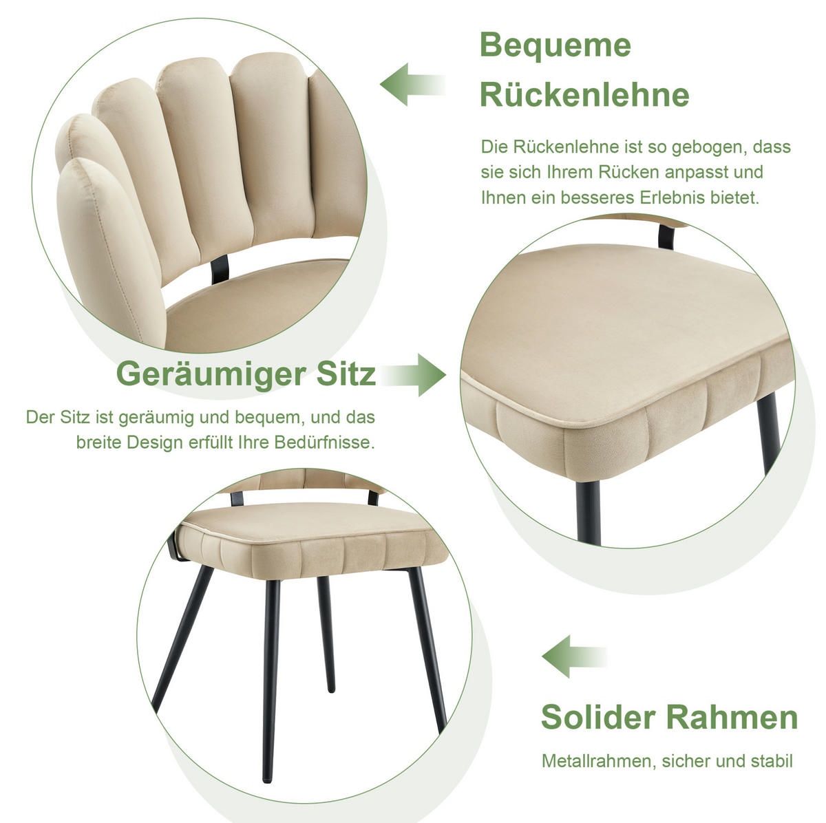 ESSTISCH-SET 4-tlg. 107 cm Nussbaumoptik Hellbraun - Hellbraun, Metall (107/75/107cm) - Meubliv