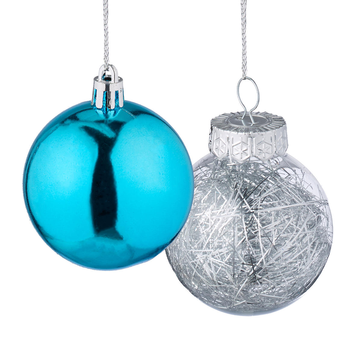 101-TLG.WEIHNACHTSKUGELN-SET - Hellblau, Kunststoff (20/19/2.5cm) - Relaxdays