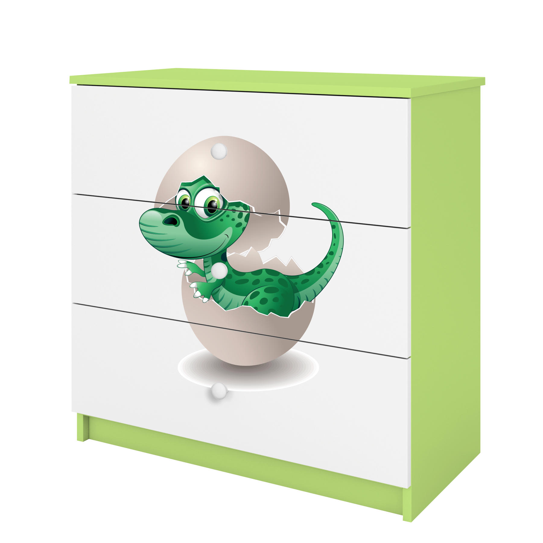 KOMMODE Babydreams Kleiner Dino 81/81/41 - Grün, Holzwerkstoff (81/81/41cm) - RAUMHIRSCH FURNITURE