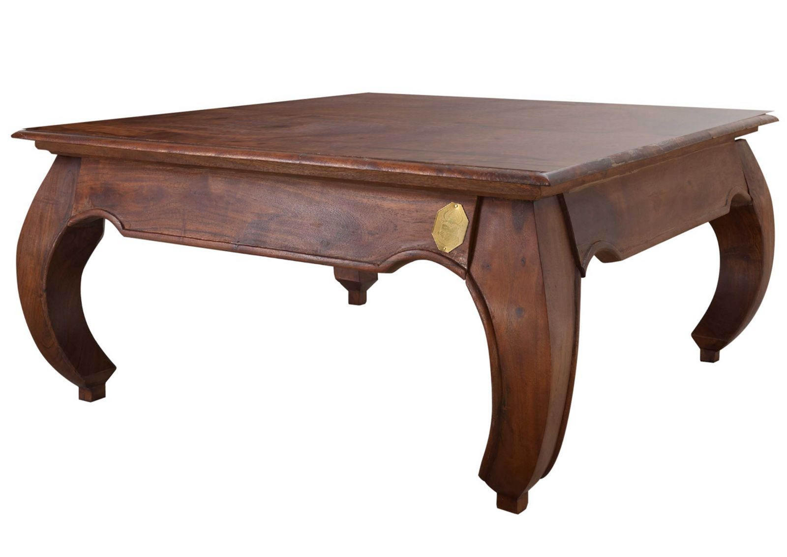 COUCHTISCH Akazie 120x120x40 nougat lackiert OPIUM #624 - Dunkelbraun, Holz (120/120/41cm) - Massivmoebel24