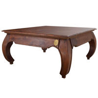 COUCHTISCH Akazie 120x120x40 nougat lackiert OPIUM #624 - Dunkelbraun, Holz (120/120/41cm) - Massivmoebel24