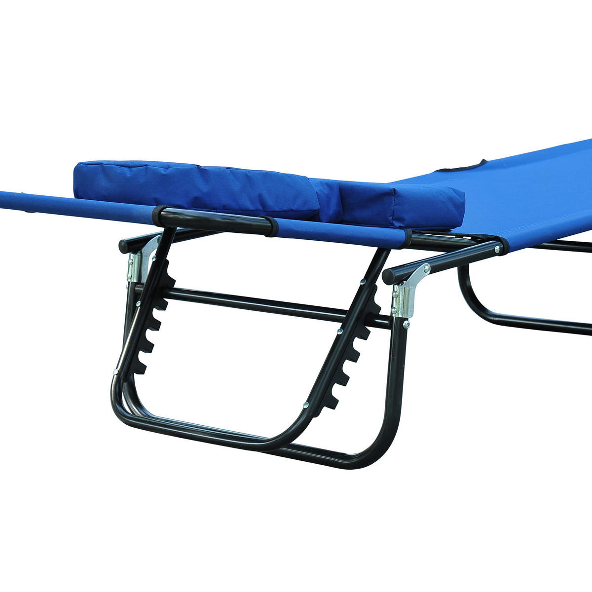 GARTENSONNENLIEGE, Einheitsmodell, Azul, 4-fach verstellbare Lehne mit Kissen, 190 x 56 x 28 cm - Blau, Metall (190/28/56cm) - Vallsero