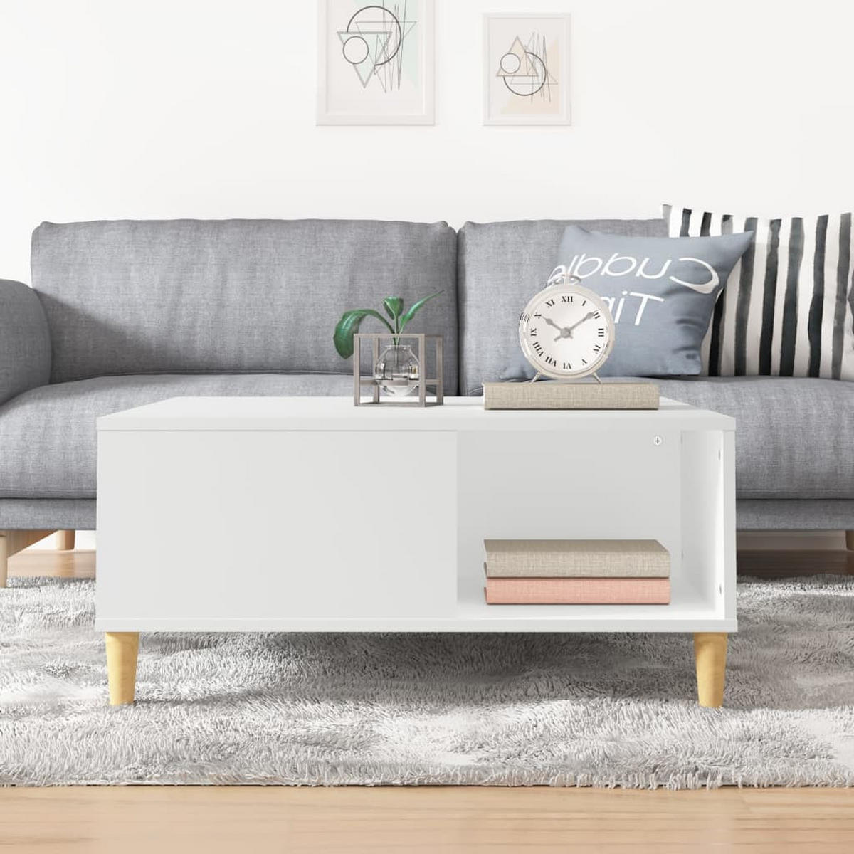 COUCHTISCH Weiß 80x80x36,5 cm Holzwerkstoff - Weiß, Holzwerkstoff (80/80/36.5cm) - furnicato