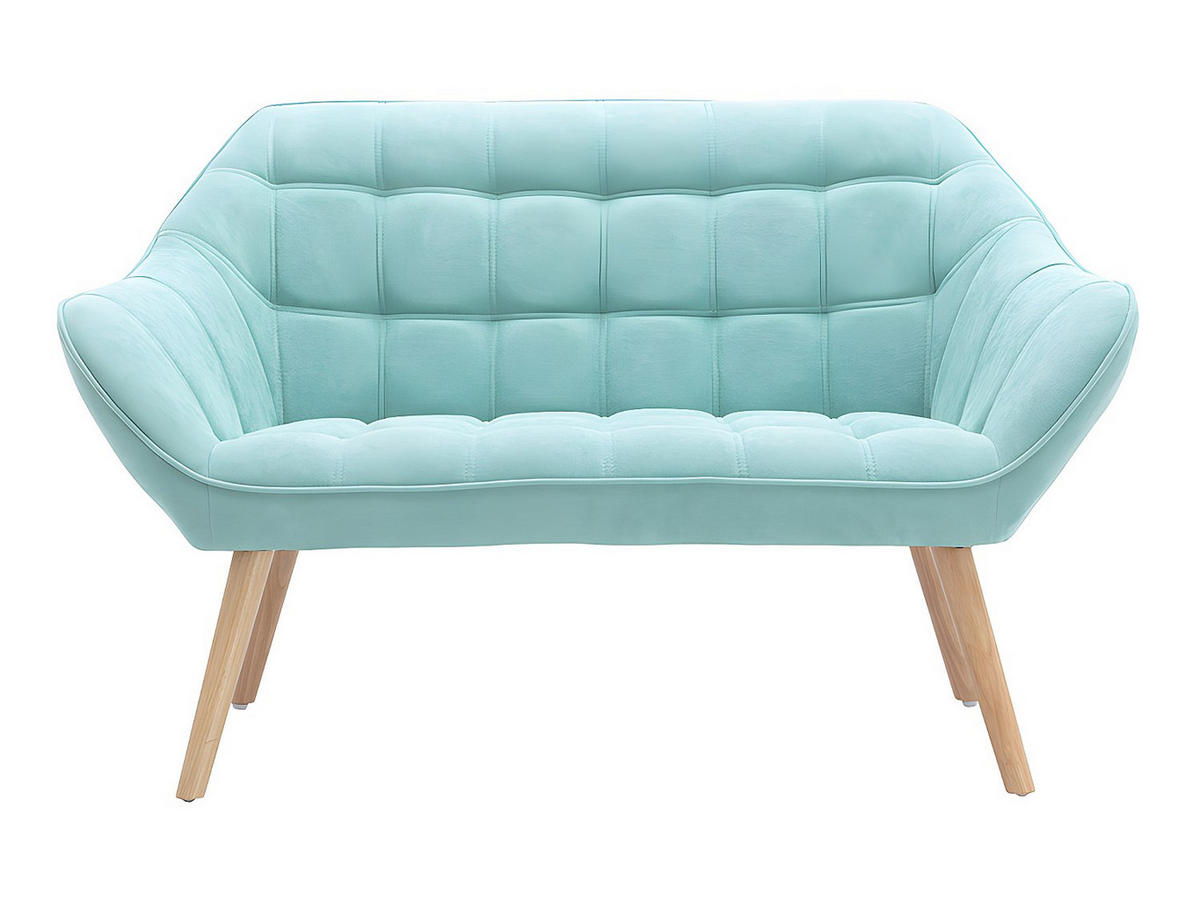 SOFA 2-Sitzer + Sessel - Stoff - Hellgrün - CASERTA - Grün, Textil (127/77/73cm) - Vente-Unique