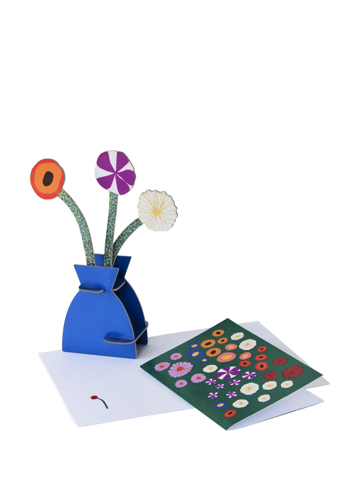 DEKOFIGUR Pop-Up Klimt-Blumen 4/14.5 cm - Multicolor, Wellpappe (4/14.5/9cm) - Studio Roof