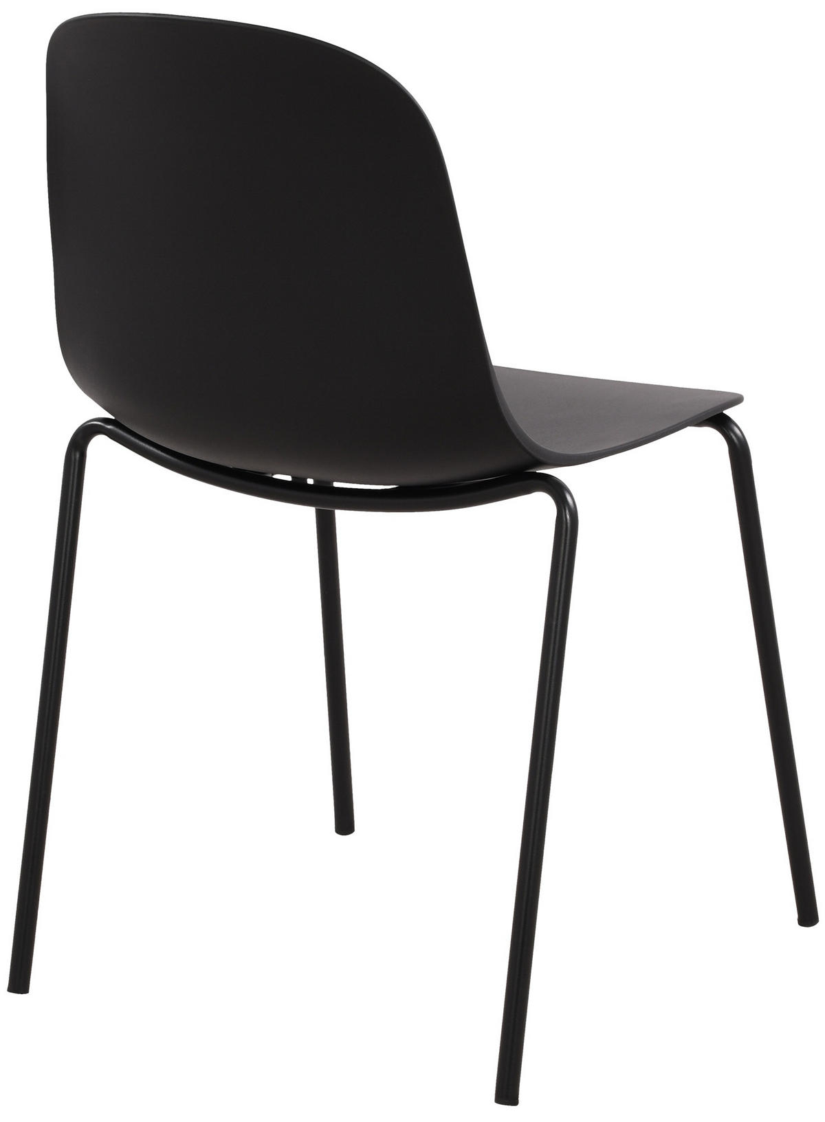 STAPELSTUHL Kunststoff schwarz - Schwarz, Kunststoff/Metall (51/85/53cm) - CLP