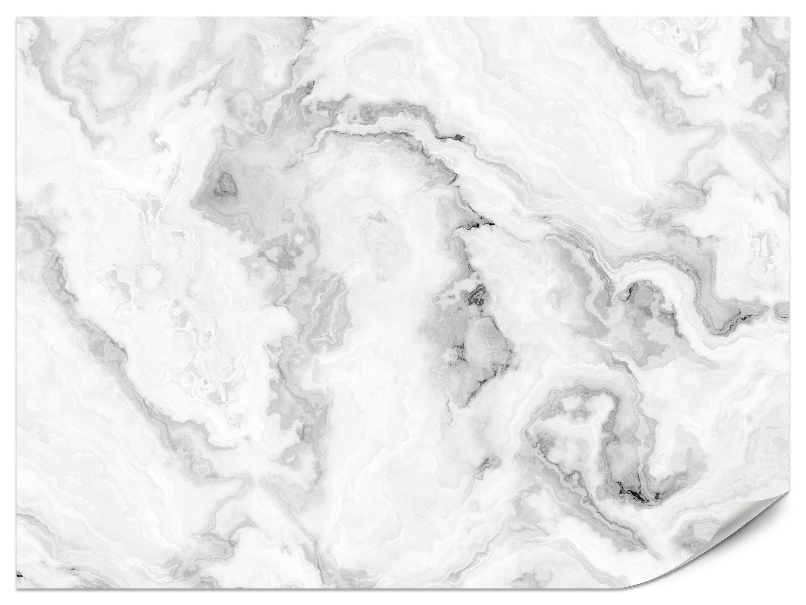 FOTOTAPETE für Wohnzimmer Abstraktion Grauer Marmor Wand 200x140 - Grau, Papier (200/140cm) - Muralo