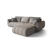ECKSOFA Misato In Wind - Hellgrau, Holzwerkstoff/Textil (280/175cm) - Fun Möbel