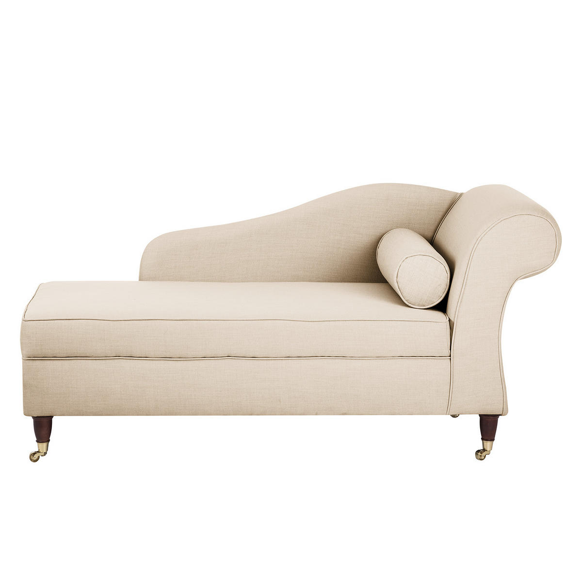 RECAMIERE - Webstoff - Beige, Textil (166/80/77cm) - home24