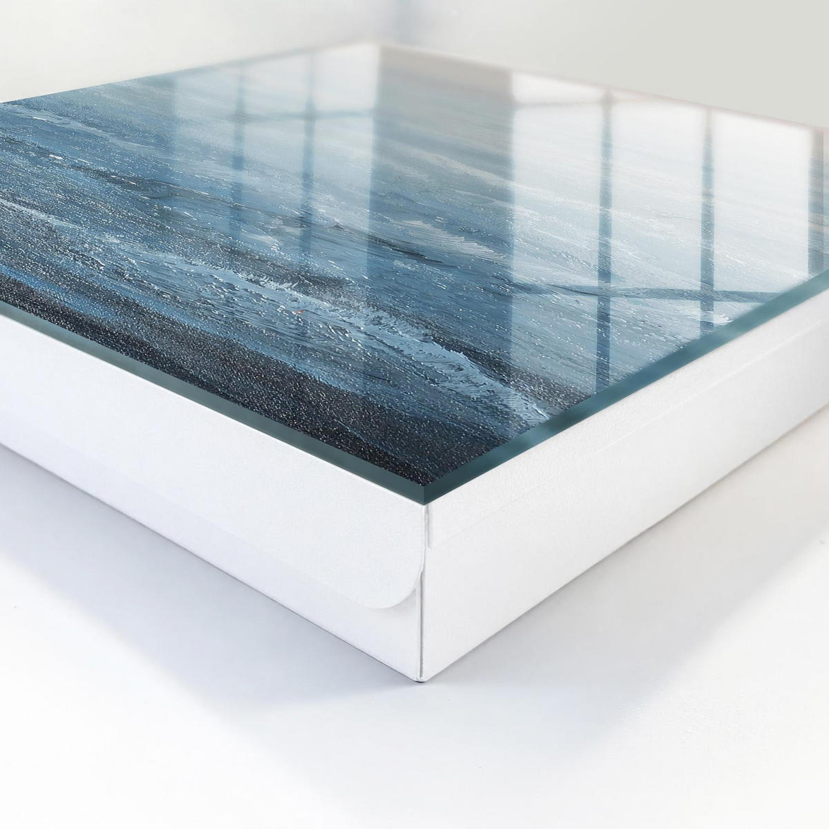SCHLÜSSELBOX Weiß 30x30 cm – Türöffnung nach rechts - Maritime Harmonie - Blau, Metall (30/30/5cm) - TULUP