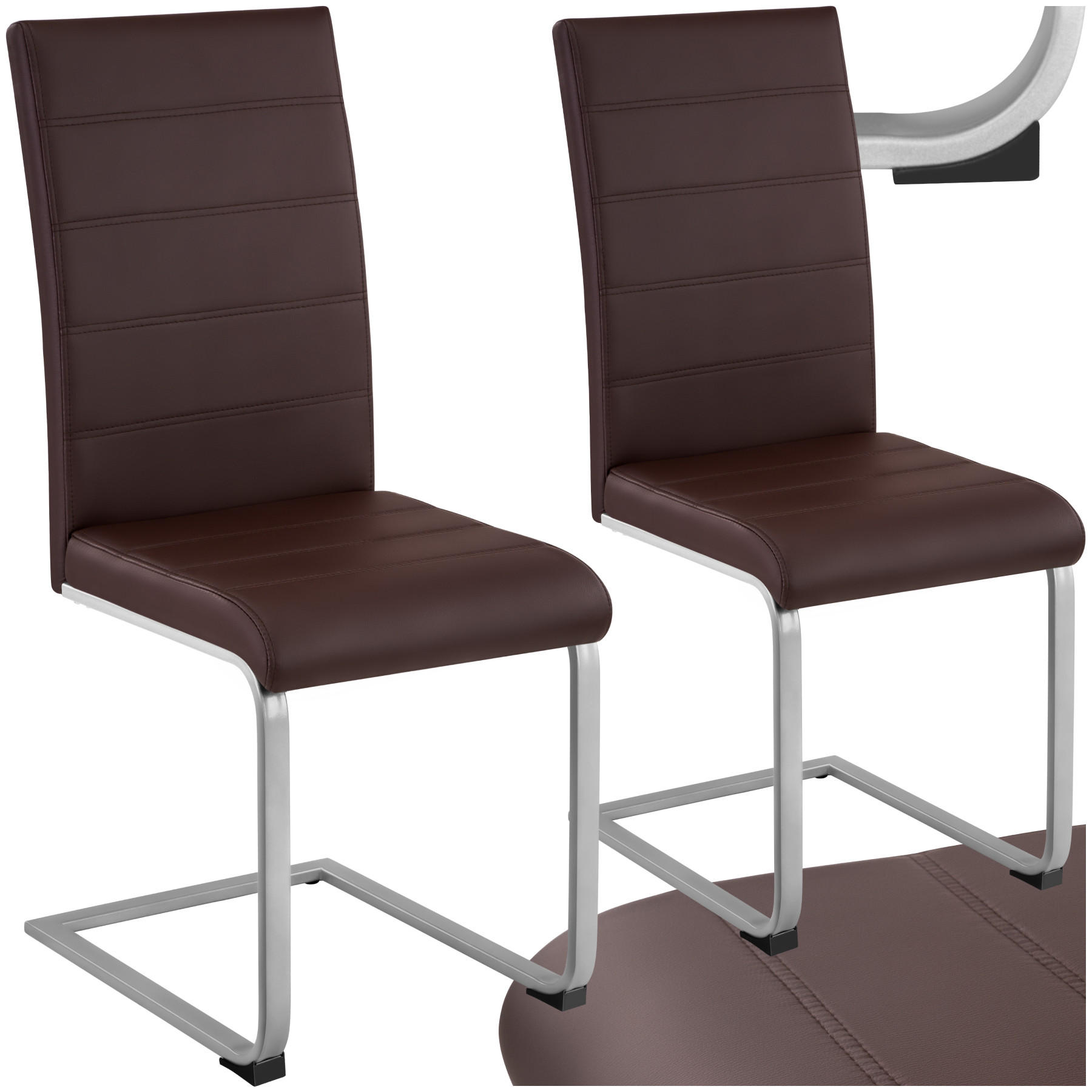 SCHWINGSTUHL 2er Set Bettina 41 x 52 x 99 cm cappuccino - Braun, Textil (52/99/41cm) - tectake
