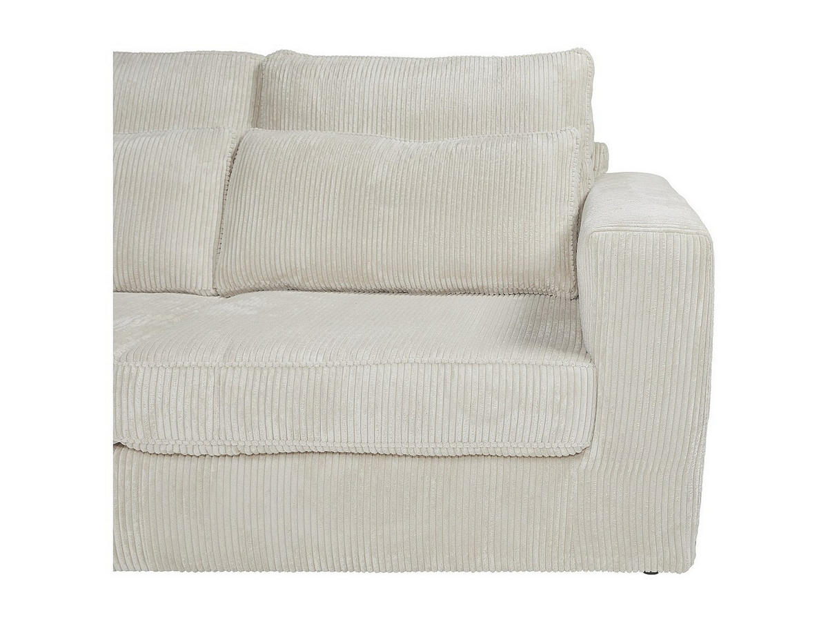LINKES Ecksofa aus beigefarbenem Cord – MONDOVI - Beige, Textil (271/167cm) - Vente-Unique