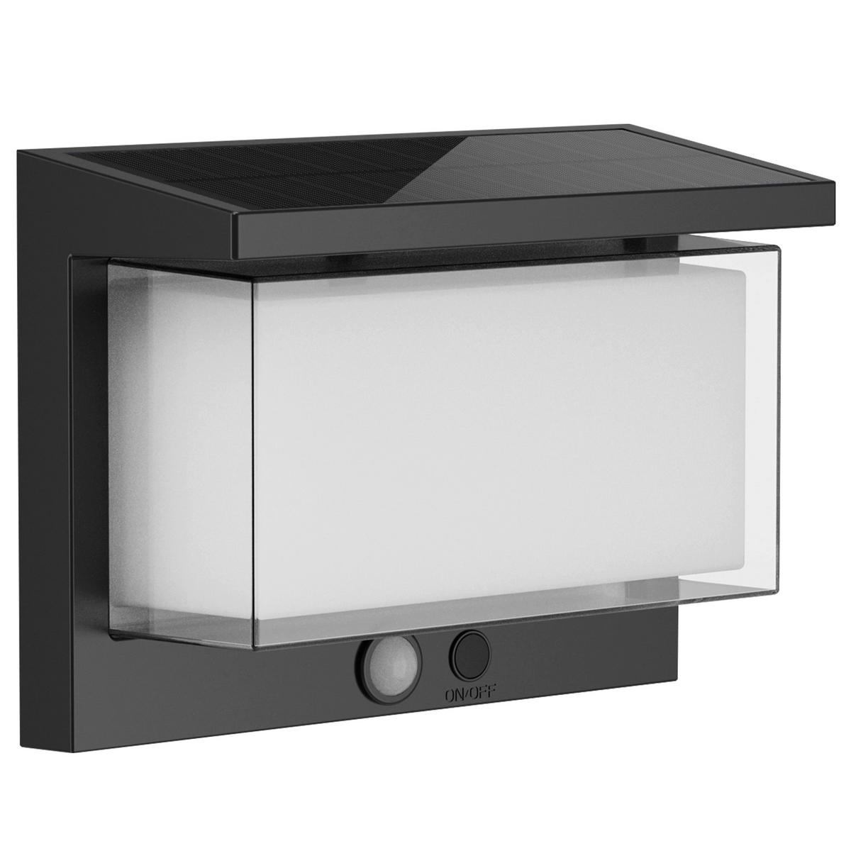 ZEANY 900LM Solar-Wandleuchte - Schwarz, Kunststoff (23/15/10cm) - Lumisky