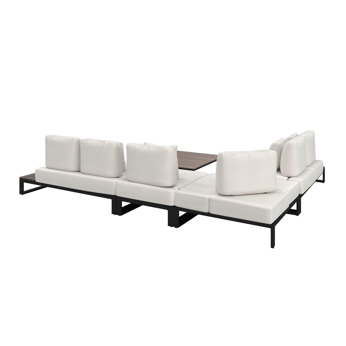 LOUNGEGARNITUR Silvano Weiß Metall/Outdoorstoff - Weiß, Metall - Bessagi Garden