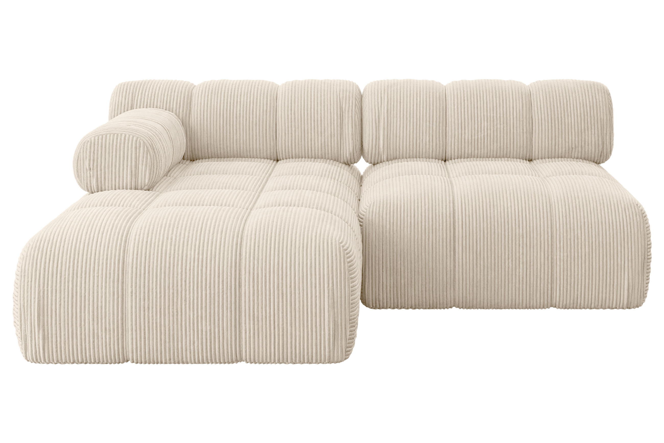 ECKSOFA modulares Sofa Razon-L1 - 190x160x70 cm Beige Cord - Beige, Holzwerkstoff/Textil (190/160cm) - ALTDECOR