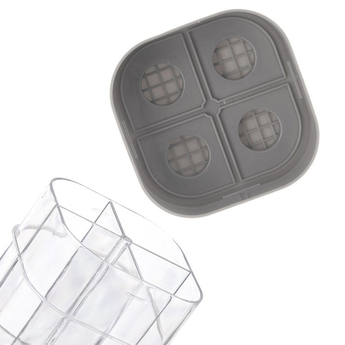 GEWÜRZDOSE Kemp 4 Fächer Transparent - Transparent, Kunststoff (6.5/8.5/6.5cm) - Orion 