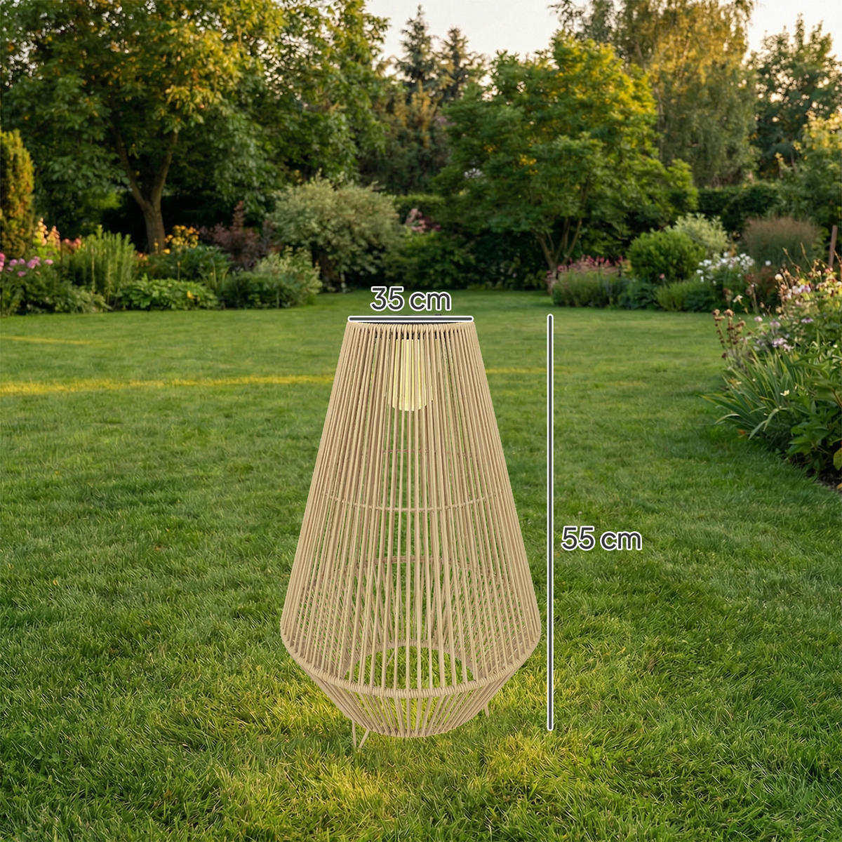 SOLARLEUCHTE Wasserdicht Stahl Gelb - Gelb, Kunststoff (35/35/55cm) - Outsunny