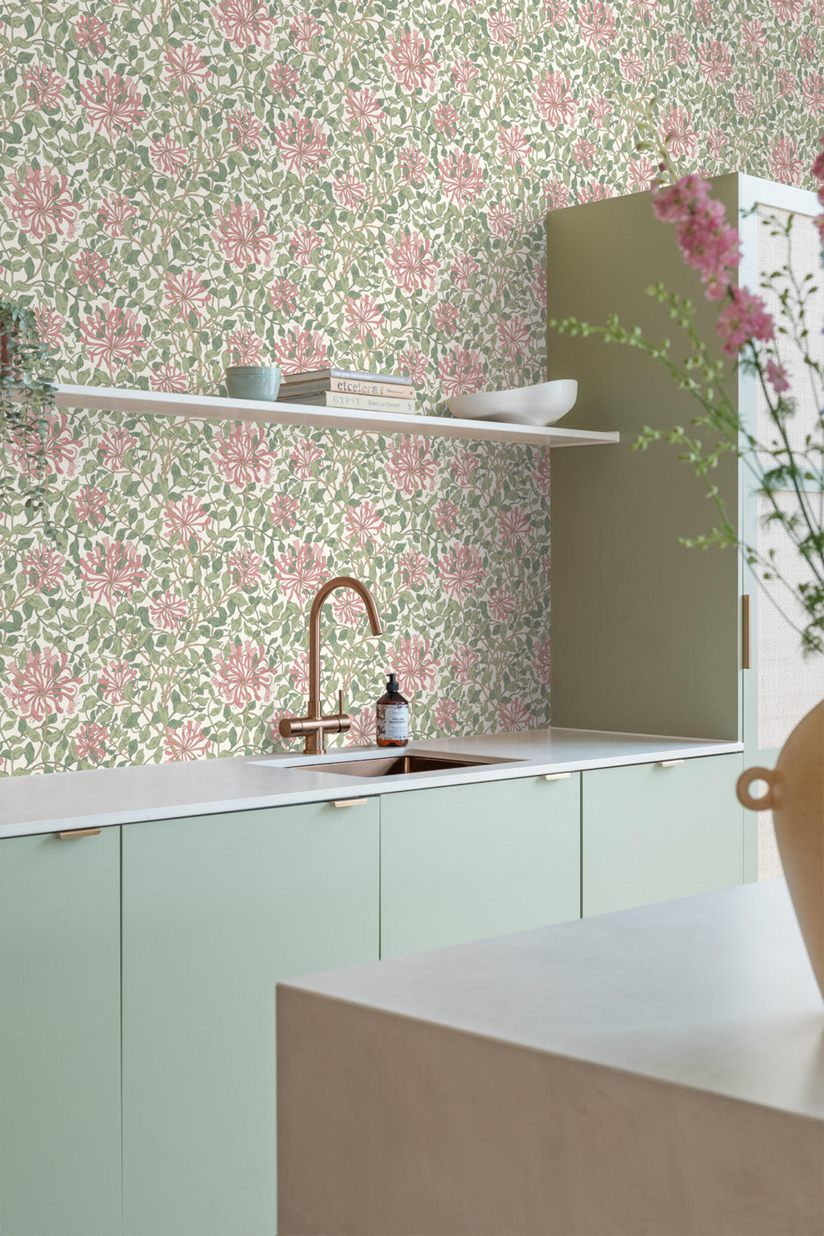 TAPETE Blumen 50 x 900 cm - Pink, Papier (50/900cm) - ESTAhome