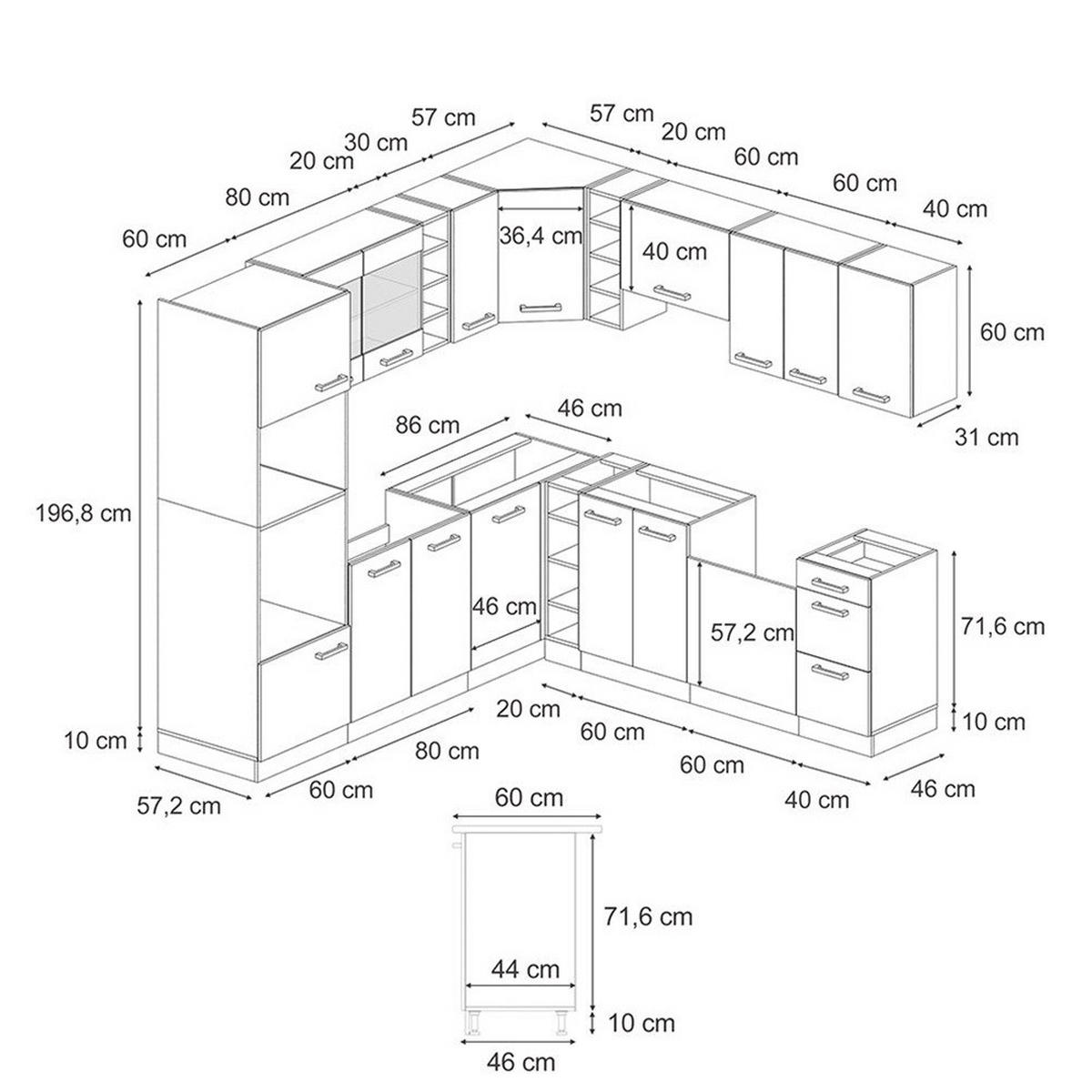 Anthrazit/Grau, Holzwerkstoff (247/81.6/60cm) - Vicco