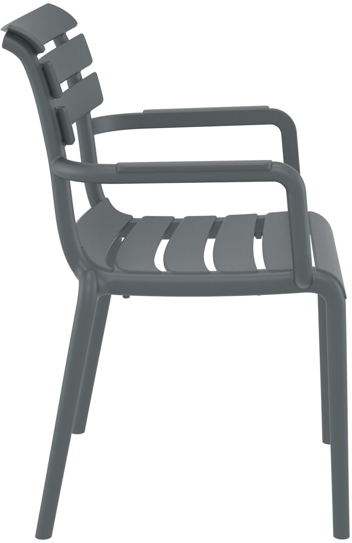 GARTENSTUHL Kunststoff Dunkelgrau - Dunkelgrau, Kunststoff (58/85/59cm) - CLP