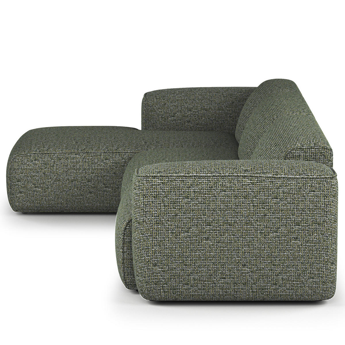 3-SITZER ECKSOFA mit Longchair - Schwarz/Grün, Kunststoff/Textil (317/173cm) - home24