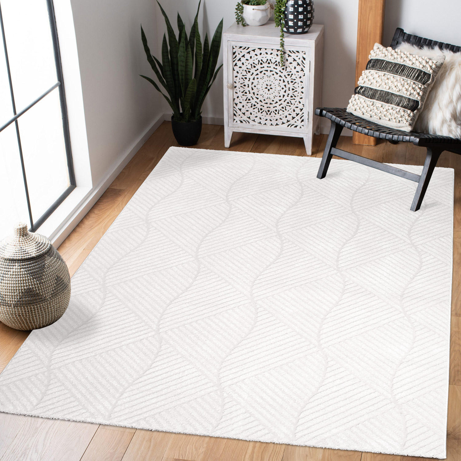 KURZFLOR-TEPPICH Fancy 904 Weiss 160x230 cm - Weiß, Textil (160/230cm) - carpet city