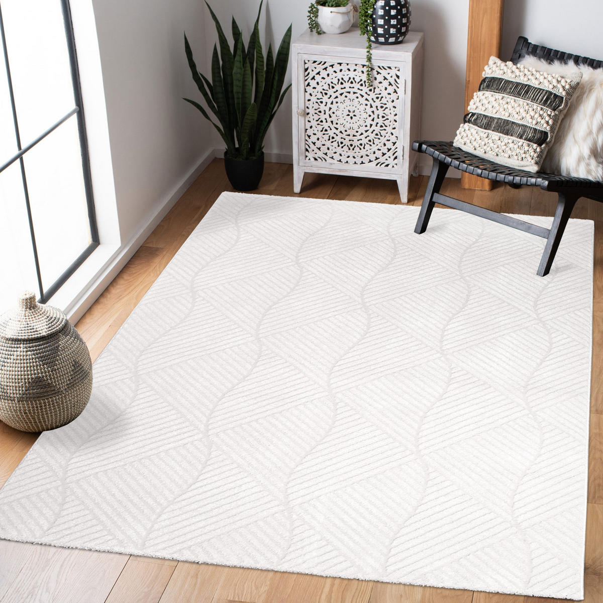 KURZFLOR-TEPPICH Fancy 904 Weiss 160x230 cm - Weiß, Textil (160/230cm) - carpet city