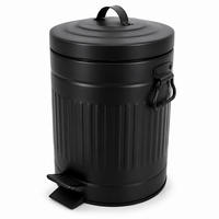 PUBELĂ Neagră 5 l cu pedală - negru, material plastic/metal (20.5/29/20.5cm) - Relaxdays