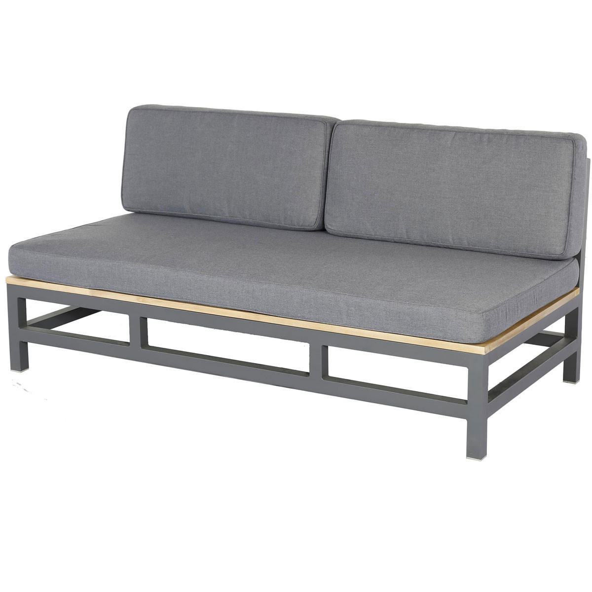 GARTENECKLOUNGE Set Modulare Premium Betis 6-tlg. mit Kissen - Grau, Metall - EUROFAR