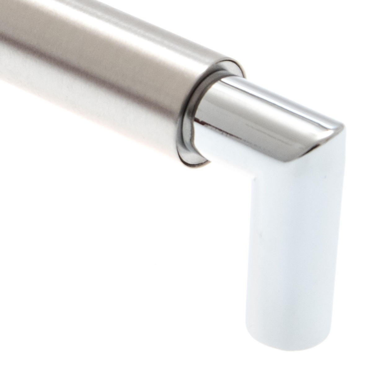 MÖBELGRIFF BA 160mm Design Küchengriff zweifarbig Edelstahloptik & Chrom modern - Chromfarben, Metall (0.01/3.7/17.3cm) - Livingpoint24