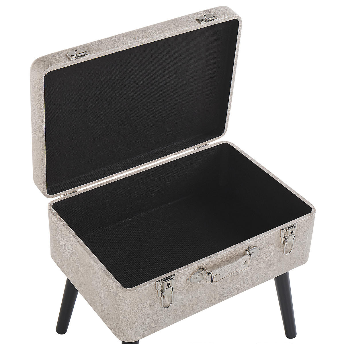 HOCKER Mallard 36/52/46 cm - Beige, Kunststoff/Textil (52/46/36cm) - Beliani