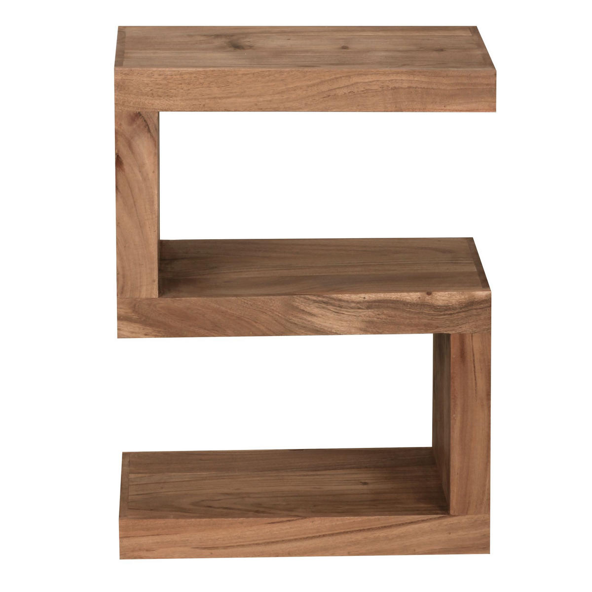 BEISTELLTISCH Massivholz S-Form Handgefertigt, Beige 44x30x60 cm - Beige, Holz (30/44/60cm) - KADIMA DESIGN
