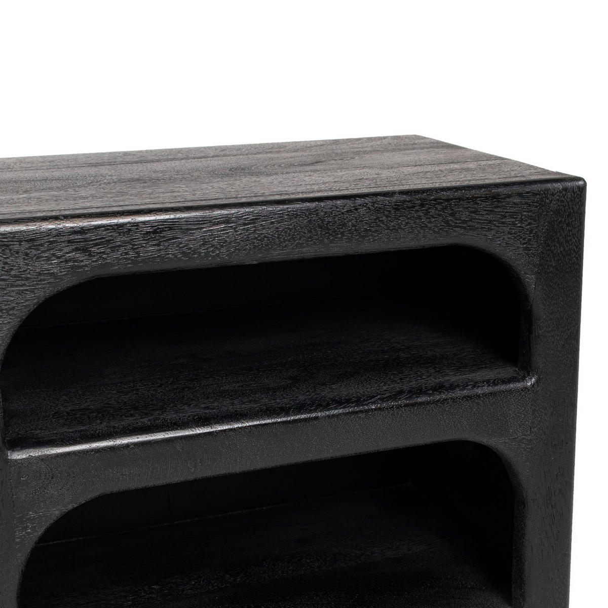 NACHTTISCH aus Mangoholz 55cm, schwarz - Schwarz, Holz (35/55/55cm) - Giga Meubel