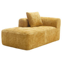 SOFA mit Chaiselongue 158 x 90 cm Chenille Gelb - Gelb, Kunststoff (90/60/158cm) - Meubliv