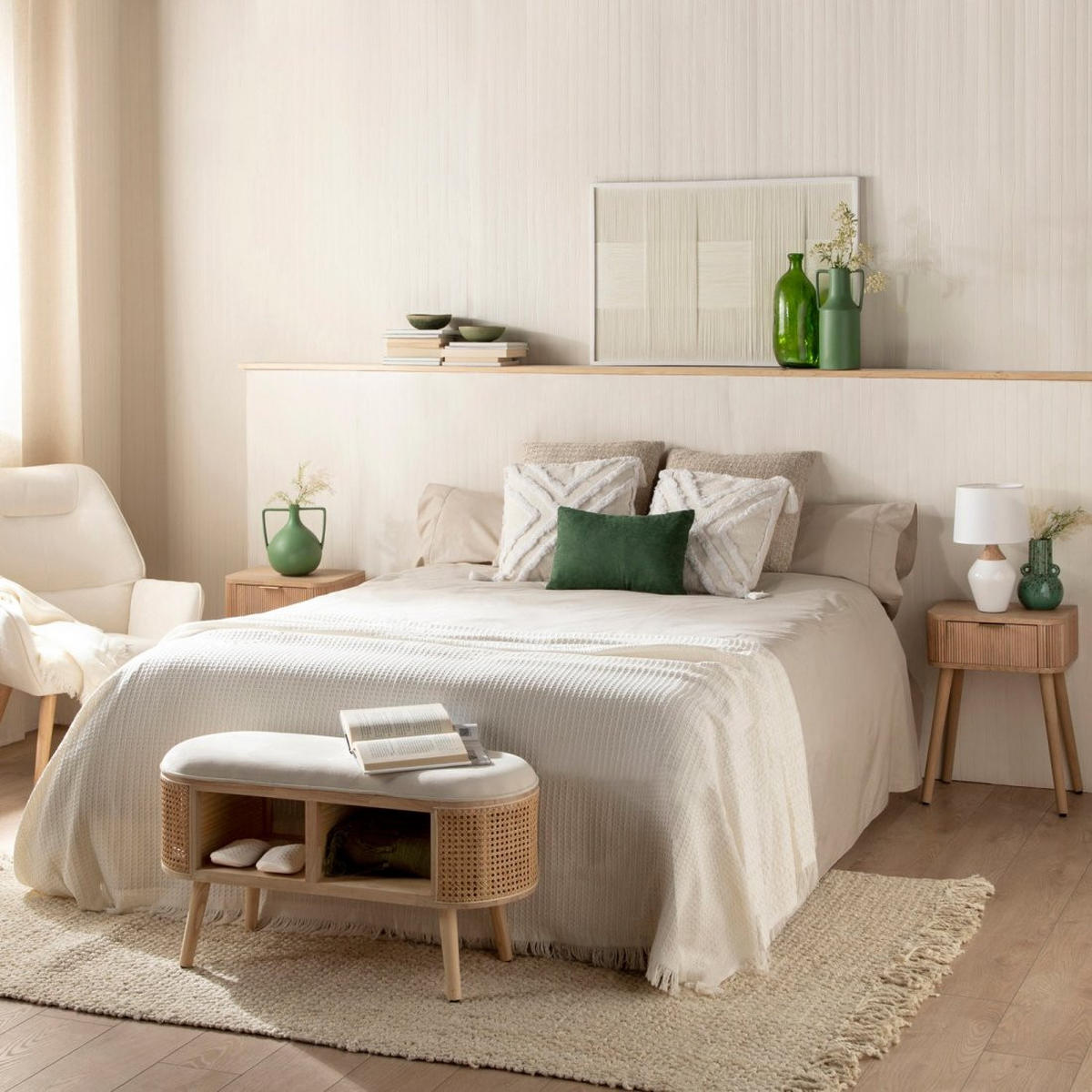 NACHTTISCH MIT 1 SCHUBLADE Mina Natürlich 40 cm x 55 cm - Naturfarben, Holzwerkstoff (40/55/30cm)