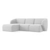 ECKSOFA Links Bouclé Stoff Grau - Silberfarben/Schwarz, Holzwerkstoff/Kunststoff (248/166cm) - LaMiaSofa