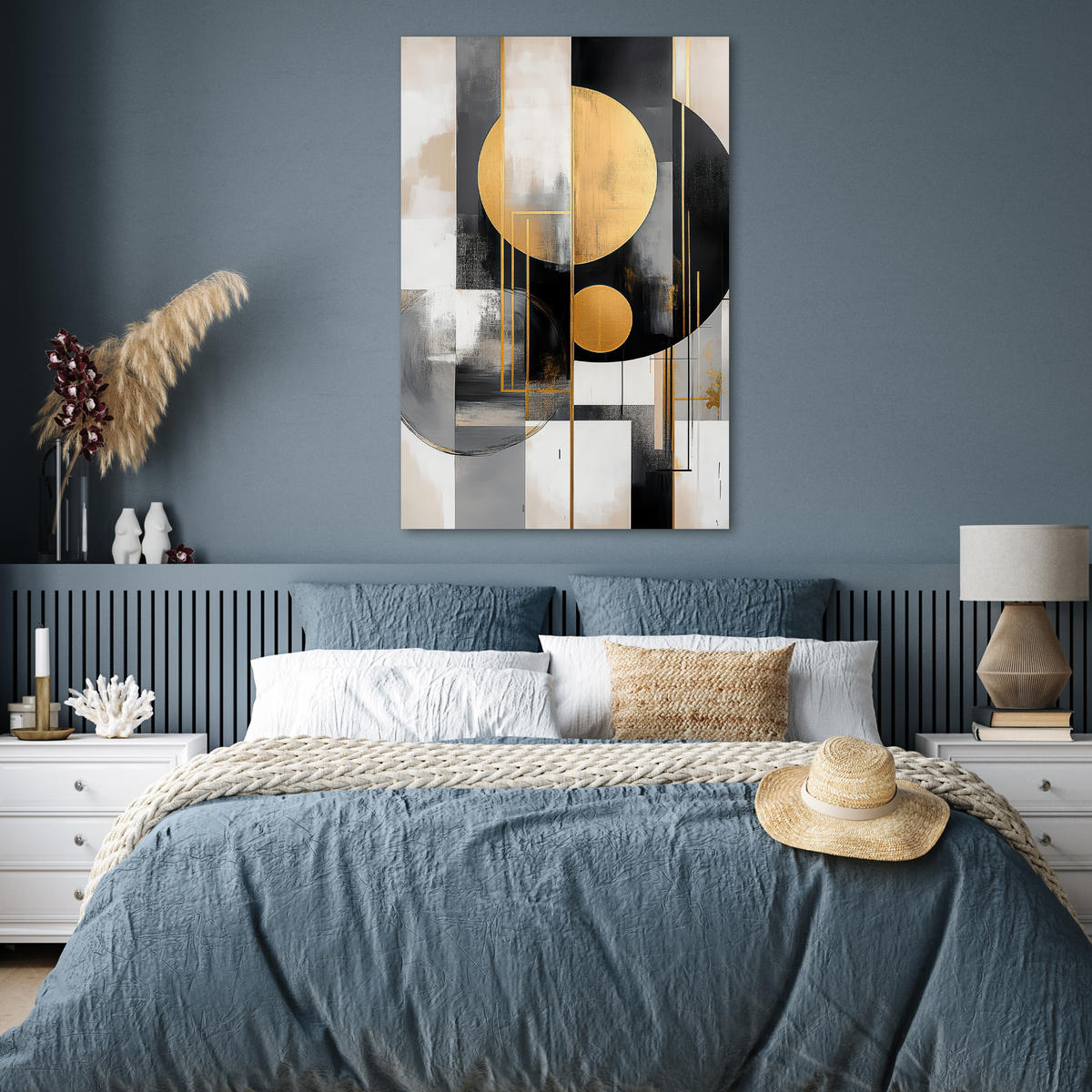 POSTER Abstrakt - Gold - Silber - Formen - Ästhetisch - Modern 80x120 cm - Goldfarben, Papier (80/120/0.1cm) - MuchoWow