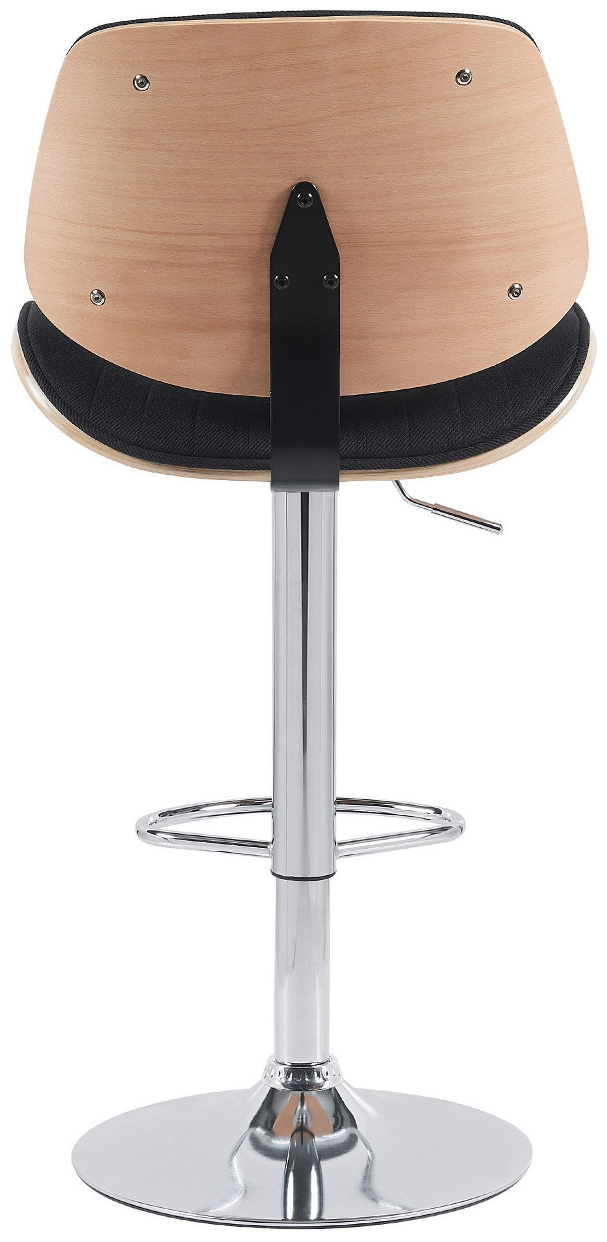 BARHOCKER Losan Stoff Natura/schwarz Schwarz Hellbraun Silber - Schwarz, Textil/Metall (50/94/50cm) - DELUKE