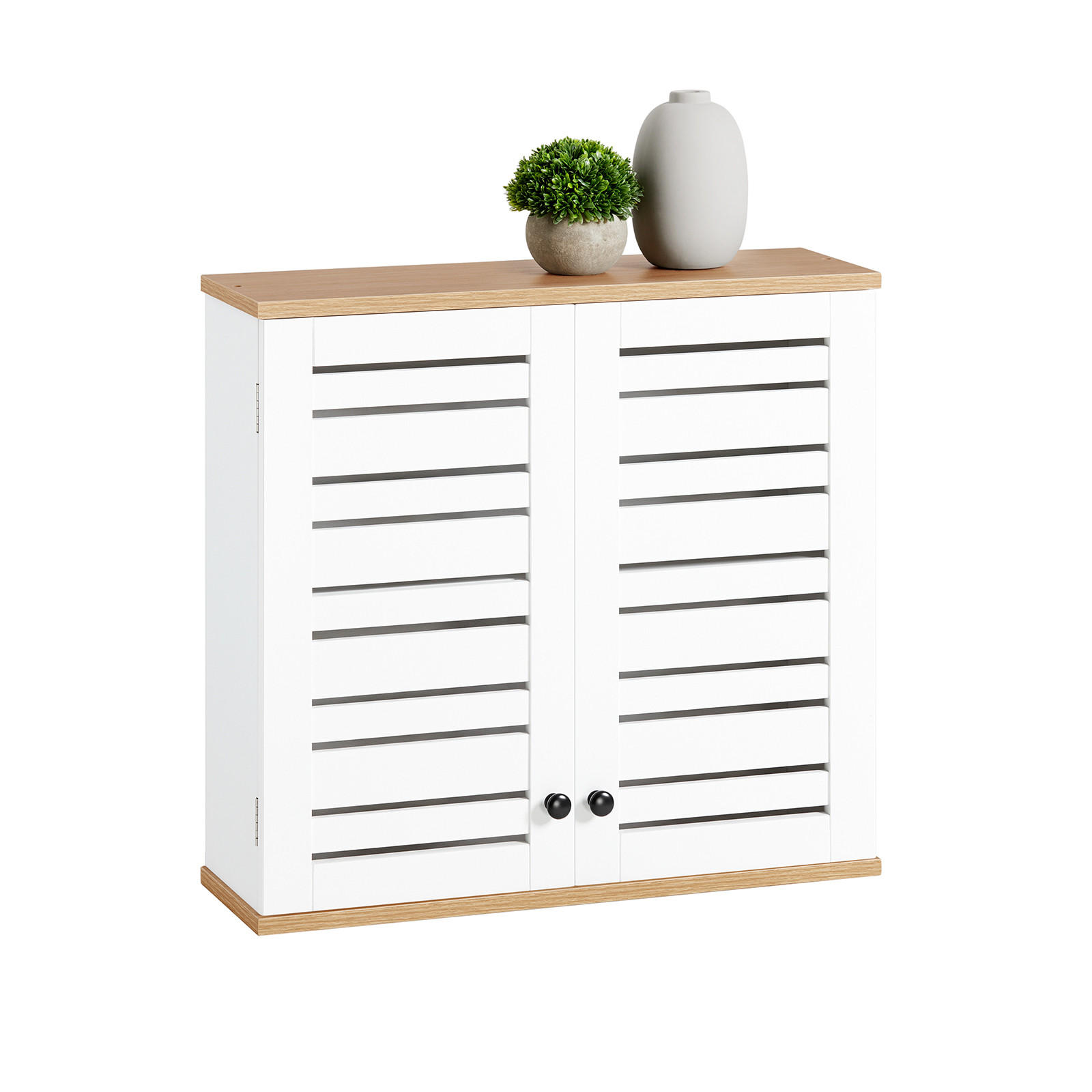 SoBuy NÁSTĚNNÁ SKŘÍŇKA se 2 dveřmi Bílá 60x19x56cm Nordický
