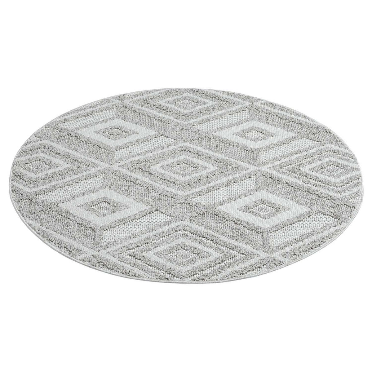 KURZFLOR-TEPPICH Lindo 8875 Beige 200x200 cm Rund - Beige/Grau, Textil (200/200cm) - carpet city