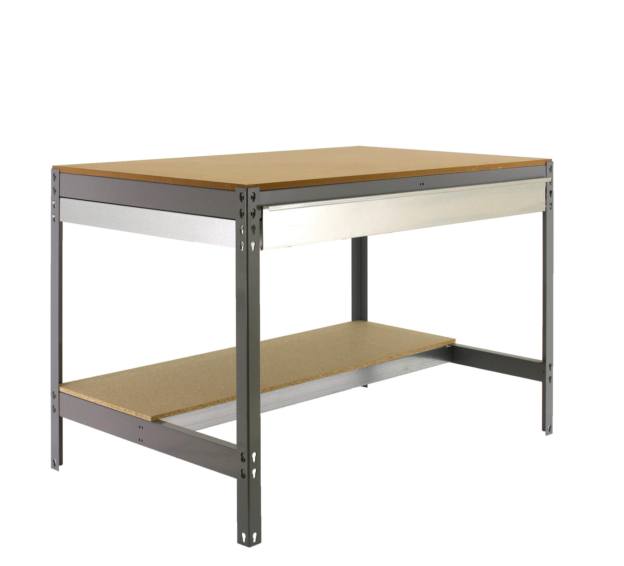 WERKBANK BUFFALO mit Schubfach | HxBxT 84x120x76cm | Traglast 600kg | Grau - Grau, Metall (120/84/76cm) - PROREGAL