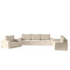 SOFASET Sande 3-2-1 In Raven - Creme, Holzwerkstoff/Textil (292/85/90cm) - Fun Möbel